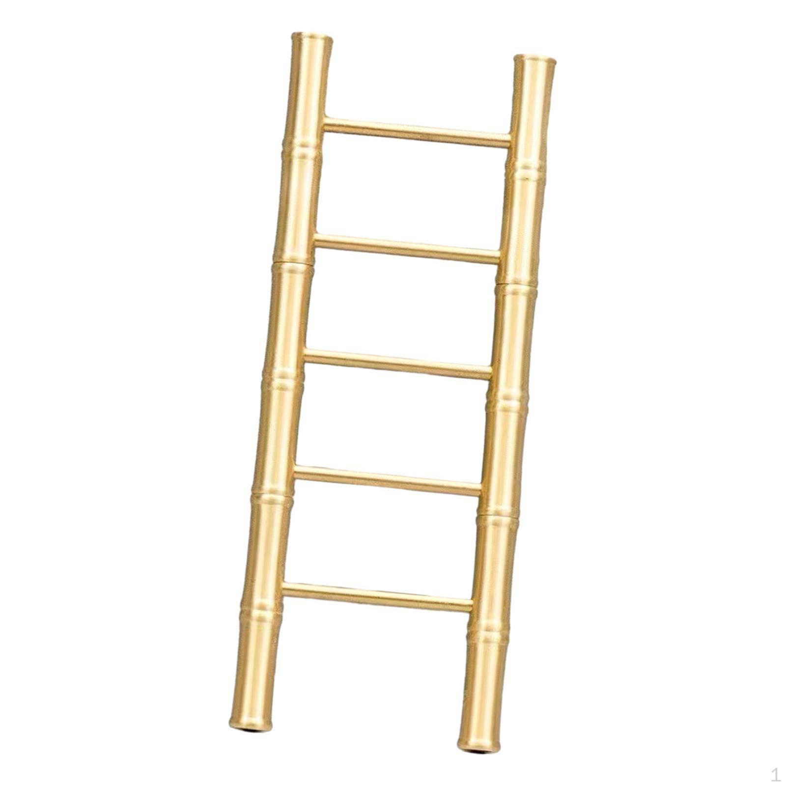 

Brass 17.8cm Tall Ladder Statue Feng Shui Ornament Table Adornment Chinese Crafts for Side