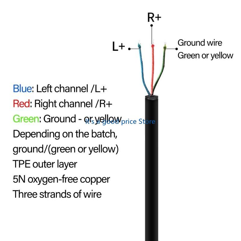 6.5mm Headset Repair Wire Easy Installation for DT770 DT880 DT990 MDR-7506 CD900
