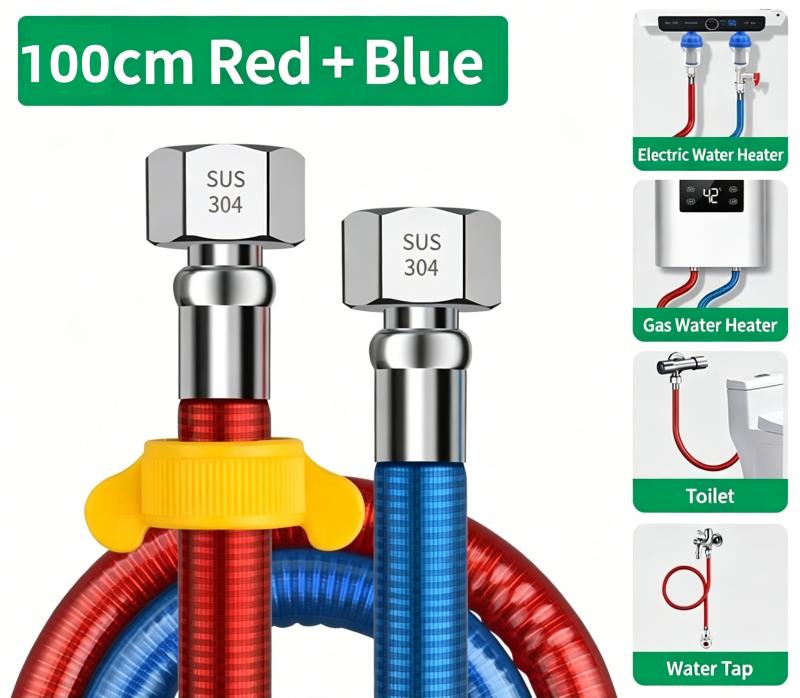 New 20-500CM 304 Stainless Steel Shower Head Hose Flexible Anti Scald Coated 1/2"plumbing Hose for Bathroom Toilet Accessories