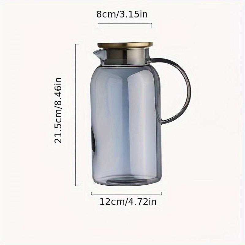 1pc Glass Pitcher With Lid Heat Resistant Heavy Duty Water Pitcher Drink Carafe For Cold Beverges Drinkware