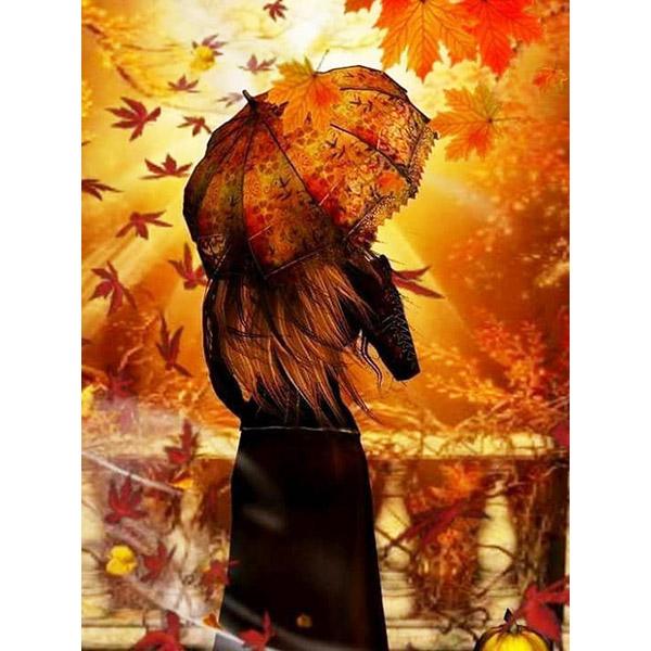 Full Round 5D Diy Diamond Painting Woman Umbrella Diamond Embroidery Portrait Picture Crystal Cross Stitch Mosaic Home Decor