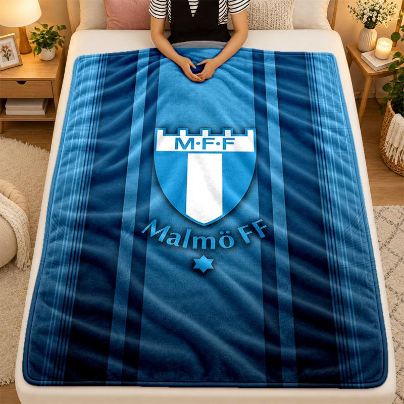 Flannel BlanketMalmö FF Warm Soft Throw Blanket for Indoor Sofa Bed Living Room Use
