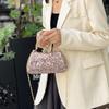 Fashion Shiny Sequin Sequin Handbag Gold Sequin Lock Buckle Party Handbag Nylon Lining Clutch Bag Party