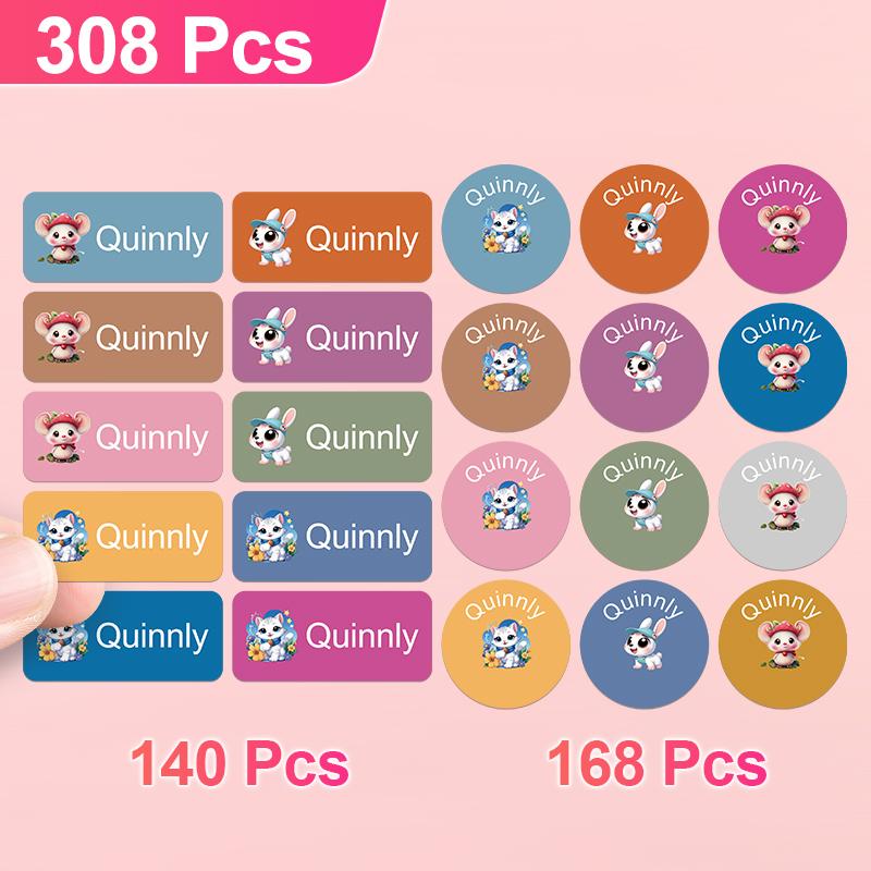 Personalized Name Labels-Cartoon Animal Custom Stickersfun Design For School Itemsmugs And Personal Things