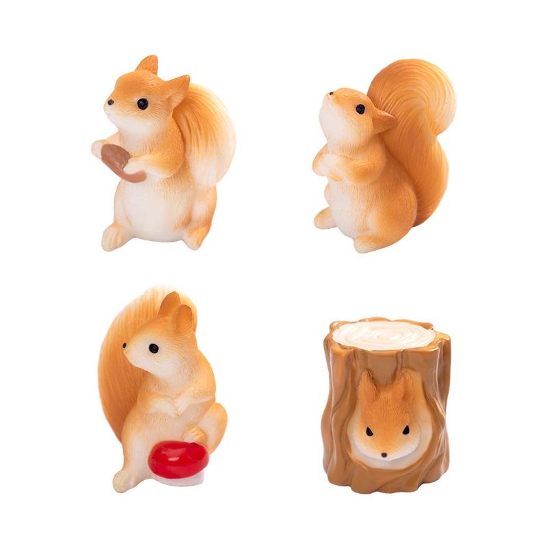 Moos MikrolandschaftNiedliche Kleine Eichhörnchen FigurenGartengestaltungsdekorationen Zubehör, Mini Ornamente