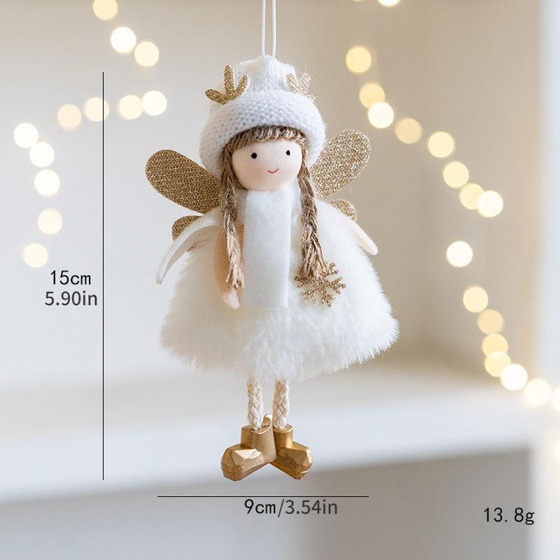New Christmas Plush Angel Doll Pendant Ornaments Xmas Tree Hanging Decorations For Home Festive Party Decor 2025 New Year Gifts