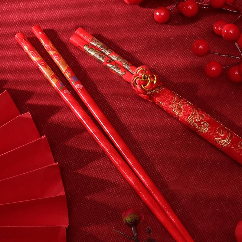 

Свадебные палочки для еды Двойное счастье с рисунком Дракона и Феникса