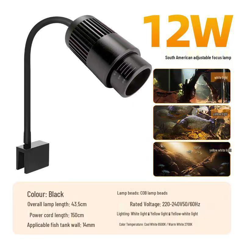 Full Spectrum LED Clip Light for South American Aquariums: Super Bright Spotlight for Aquatic Plant Landscaping