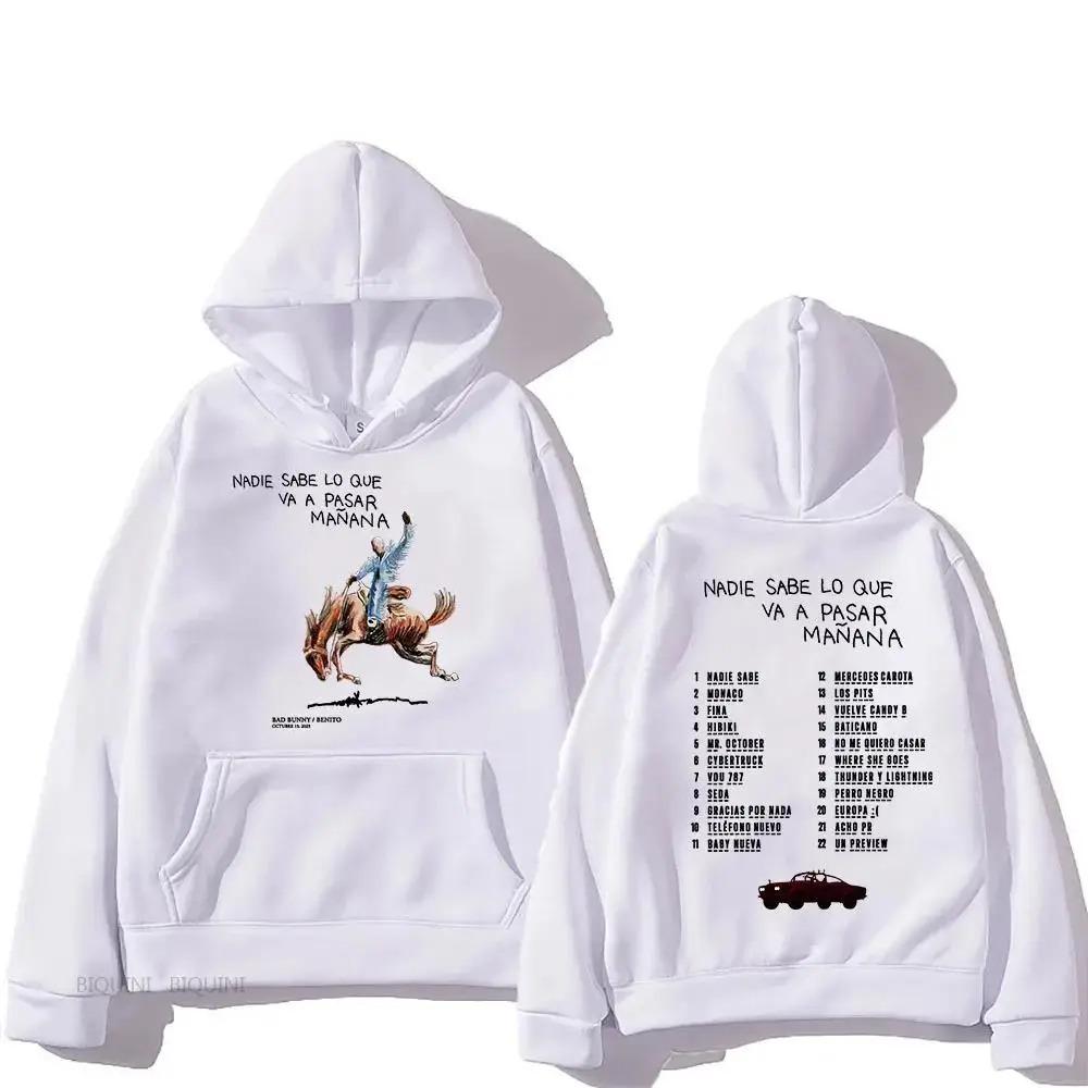 Bad Bunny RIP Hoodies Men Women Clothing Sudaderas Album Nadie Sabe Lo Que Va Pasar Manana Sweatshirts Long Sleeve Autumn