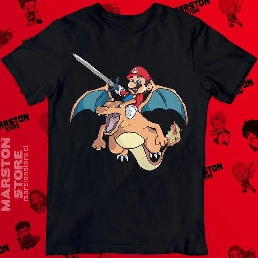 Urban Pulse Clothing Pokemon 2026 Zomer Heren Katoenen T - Shirt Streetwear Vintage Charizard Print Oversized Casual Dagelijkse Kleding Anime Fans Cadeau S