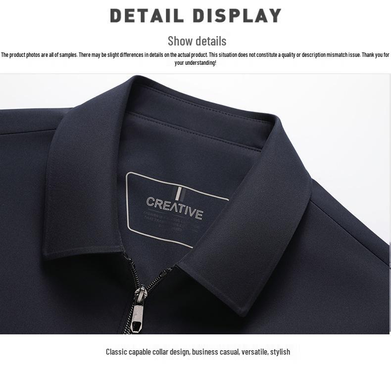 Men's Milk Silk Windproof Jacket - Spring/Autumn Business Casual, Non-Iron, Anti-Wrinkle, Soft Lapel Outerwear