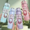1PC Shield Retro Sport Team Logo Print 750ml Portable Sports Water Bottle Leakproof Gym Outdoor Travel Drink Cup