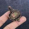 Unakite Handmade Copper Wire Wrap Jewelry Pendant 2.05" U8I93