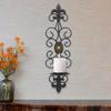 1PC Wrought Iron Candle Holder Vintage Metal Diamond Wall Mounted Candlestick for Home Wedding Romantic Dinner Decoration