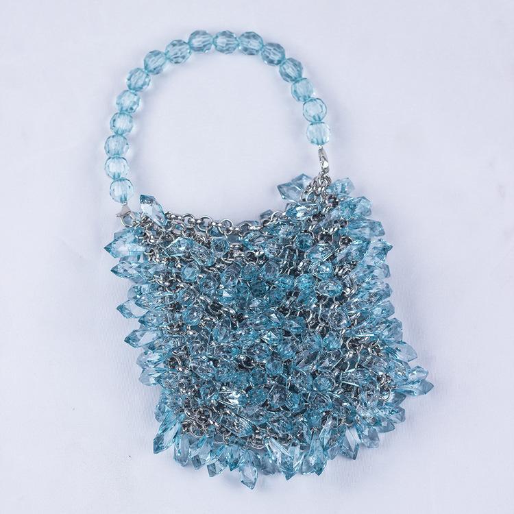

Transparent Crystal Handmade Luxury Handbag Women Creative Retro Handmade Bag Fashion Design Acrylic Bead Water Droplet Handbag