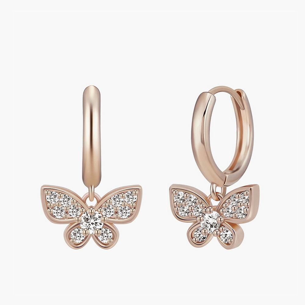 Monograph Butterfly Earrings Mger0347 14K Gold Plated