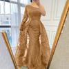 Y9360 summer new European and American women's clothing beaded light luxury slanted shoulder dress slim fishtail dress skirt