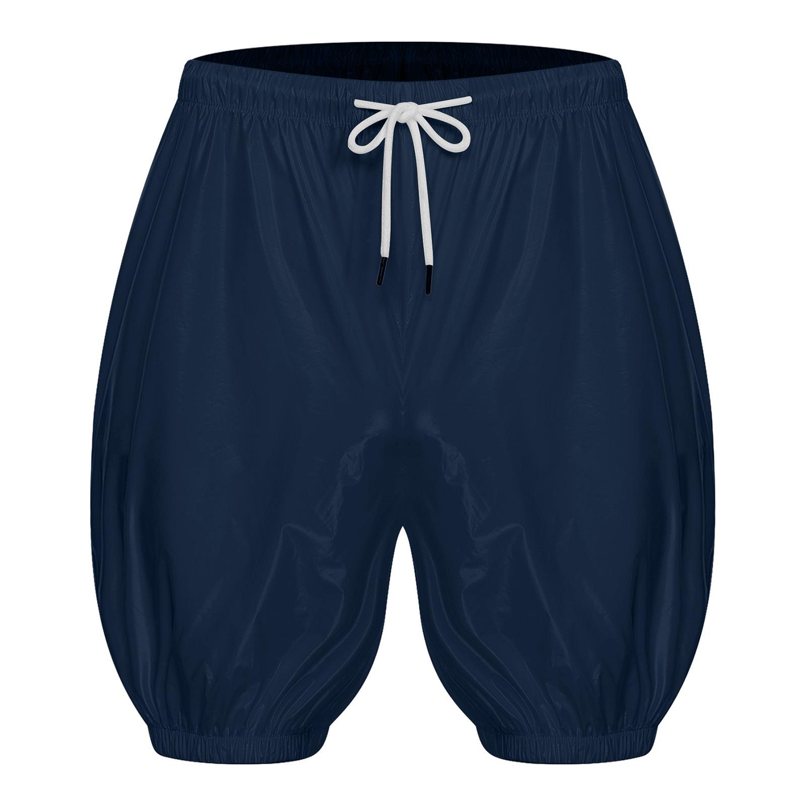 Inhzoy Unisex Volwassenen Waterdichte Herbruikbare Luierslipjes Elastische Tailleband Trekkoord Lekvrij Wasbare Incontinentiebroekjes S donkerblauwe kleur