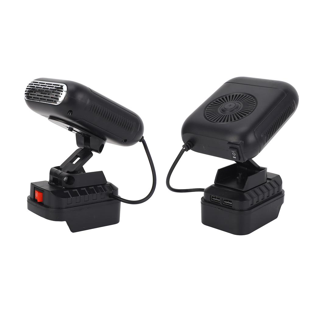 Battery Powered Heater 90 Degree Flip 2 Temperatures 2xUSB Portable Space Heater for BL1830 BL1850 BL1840 BL1845 BL1815 BL1820 BL1860B