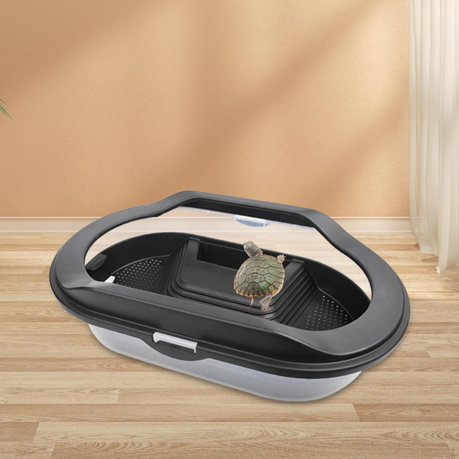 

Detachable Turtle Tank Aquarium, Prevent Climbing with Sun Platform чорний