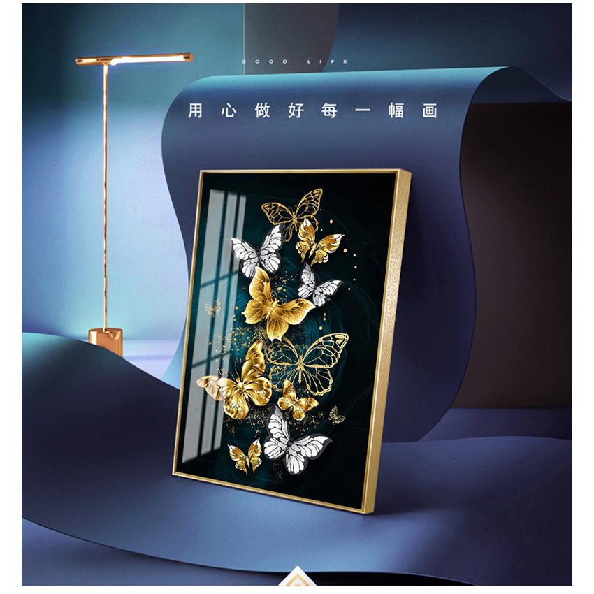 Room Cuadros Salon Big Yelloow Butterfly N Print Abstract Golden Blue Butterfly Wall Art Modern Wall Pictures For Living No Frame