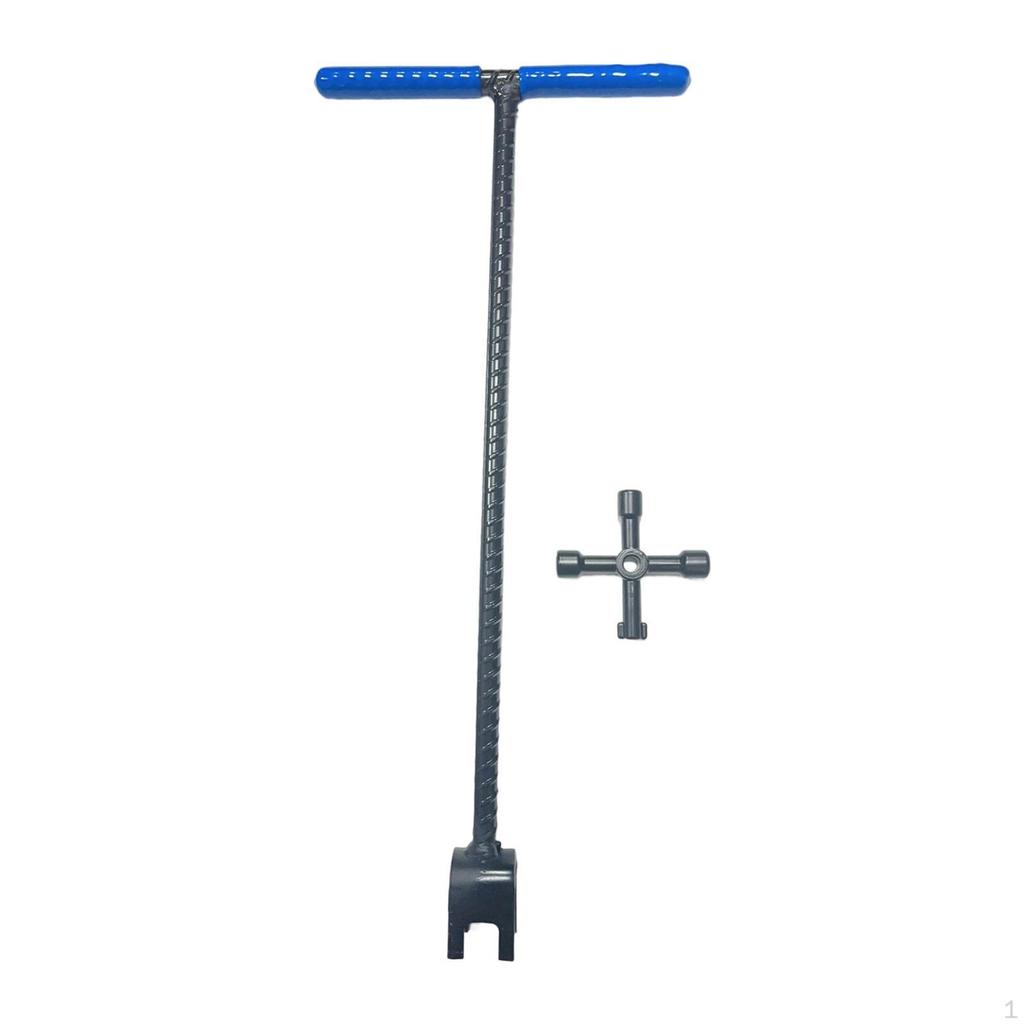 Instrument Profesional Contor de Apă cu Cheie Multifuncțională și Mâner T din Oțel Rezistent la Uzură pentru Robineți