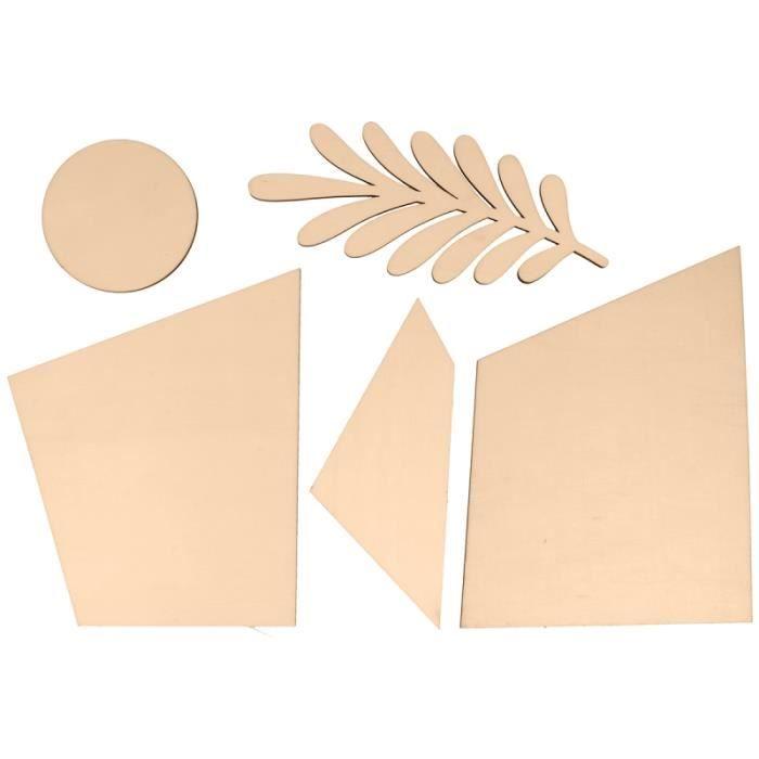 Formes en bois à décorer - Artemio - Color Block - 5 pcs - Décoration murale - Mixte