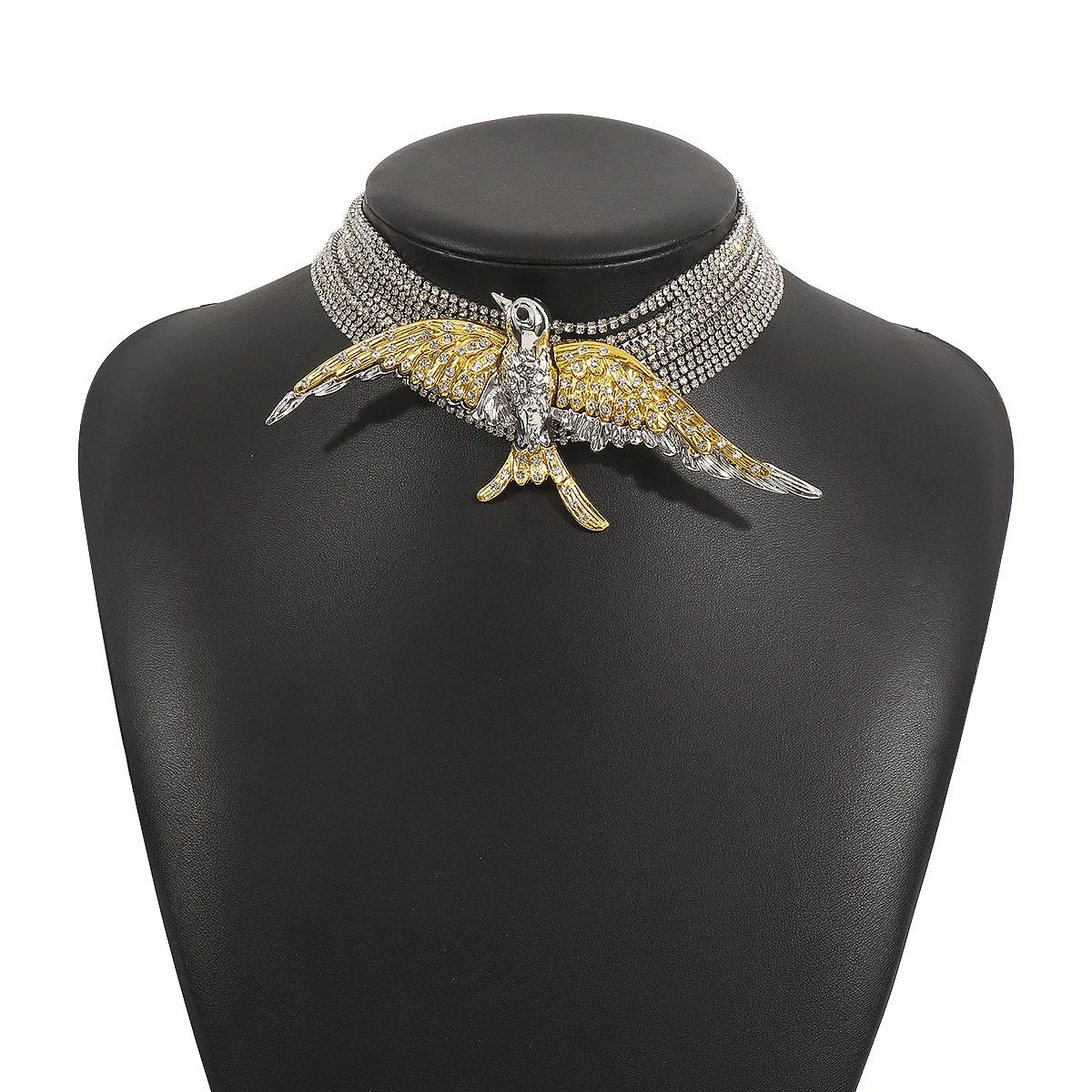 Exaggerated Fashion Birds Swallow Multi-layer Wear Full Diamond Necklace