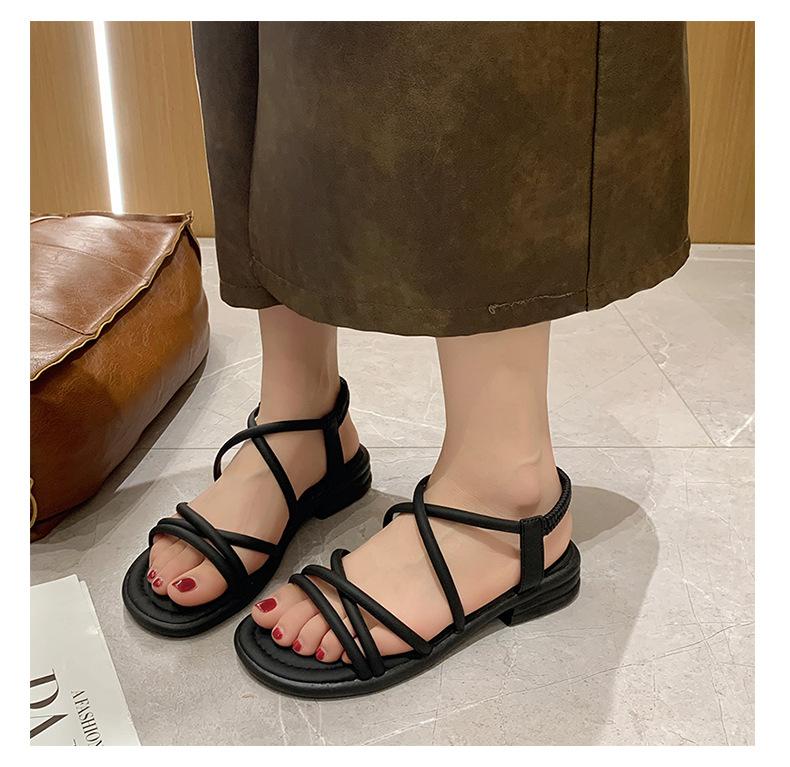 2025 Noua Sandale Romane Plate Femei Zână cu fund moale cu pantofi de plajă rochie