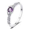 Light Luxury Style Amethyst Zirconia Women'S Ring Simple Fashion Gem Temperament Jewelry Gift