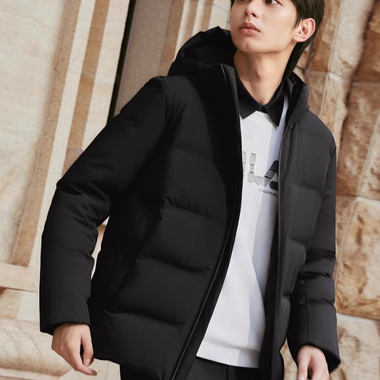 New FILA Down Jacket Men's Jet Black F11M342908F-BK