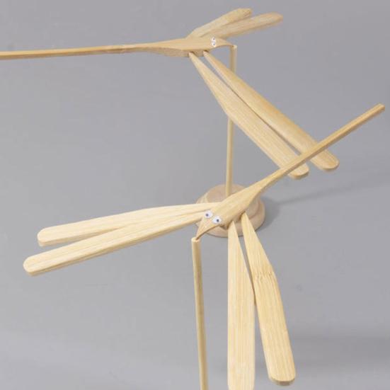 Bambus Libelle Spielzeug verdicken Holzsockel handgemachte unvollendete Copter Spielzeug Kunst Dekor Kunsthandwerk Balance Holz Bambus Libelle Modell Home Decor