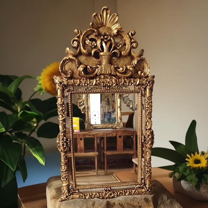 European home entrance decorative mirror American country luxury rectangular vanity mirror bathroom mirror