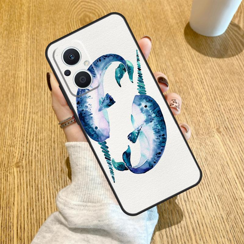 Cute Sea Narwhal Quotes Funda For OPPO Reno 12F 11F 13F 14F 8T 8 Lite 10 11 12 13 14 OPPO Find X8 X6 X5 X9 Pro Case