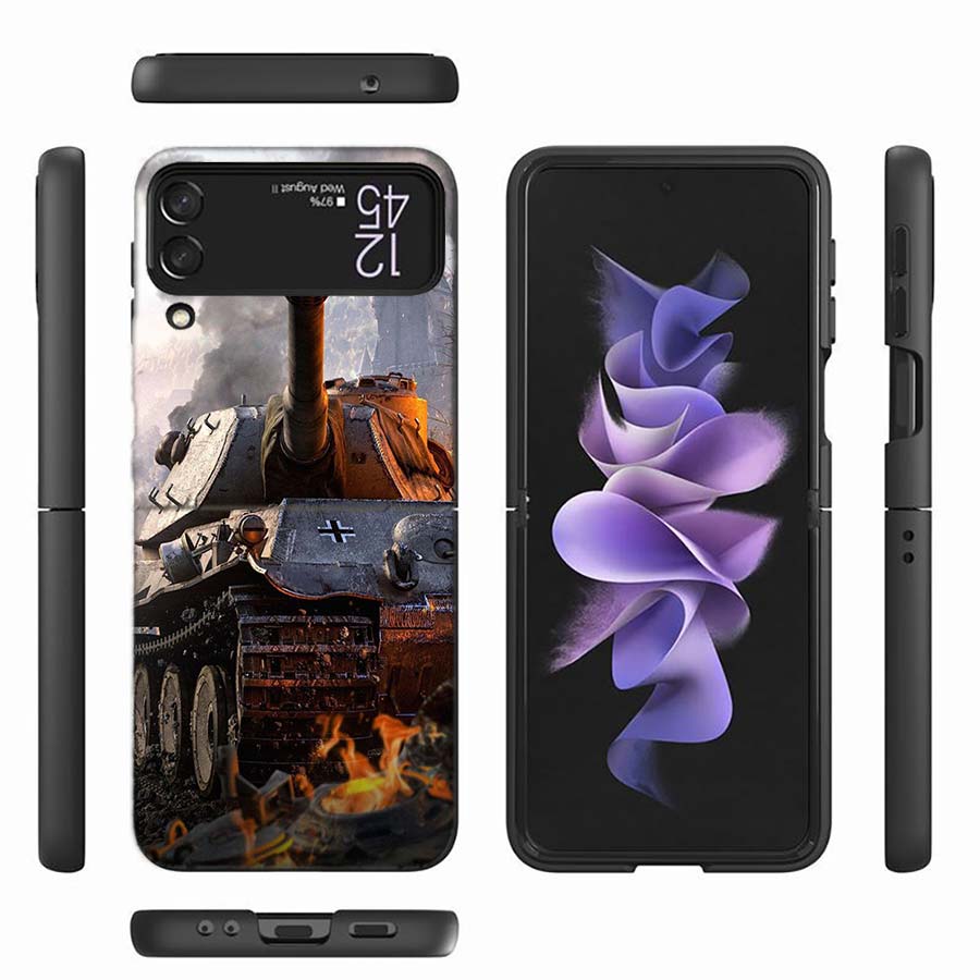 World Of Tanks Game Phone Case For Samsung Z Flip 6 7 5G Z Flip 5 Galaxy Z Flip 3 4 5G ZFlip Shockproof Hard Cover TPU PC Coque