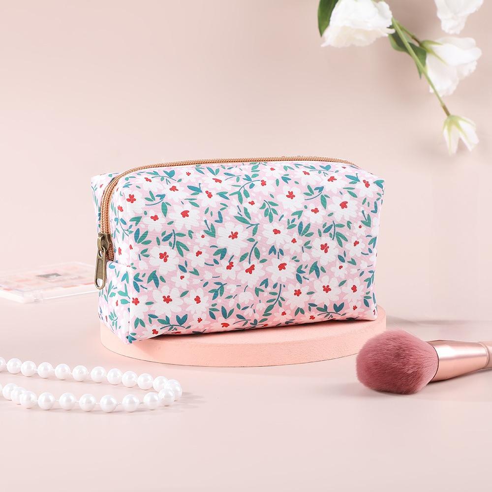 Floral Octagonal Portable Cosmetic Bag Women s Portable Travel Large-capacity Toiletry Bag High-end Cosmetics Storage Bag