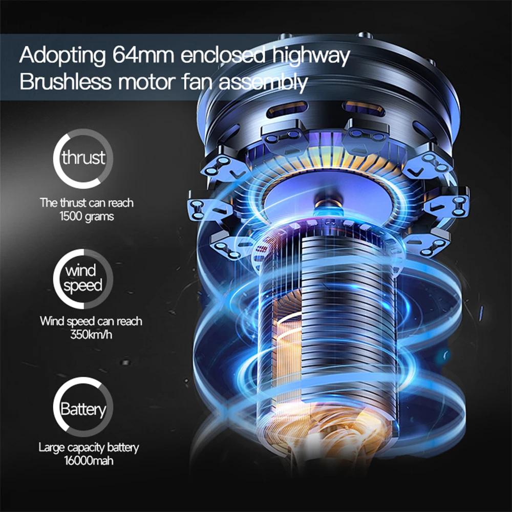 X64 Pro Car Violent Blower Powerful Electric Air Blower Brushless Motor Thrust Electric Air Duster for Car Dry 1.5kg/s 350km/h