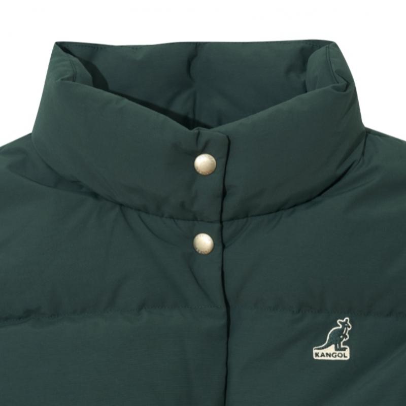 Kangol Womens Down Vest Stand Collar 6144 Dark Green