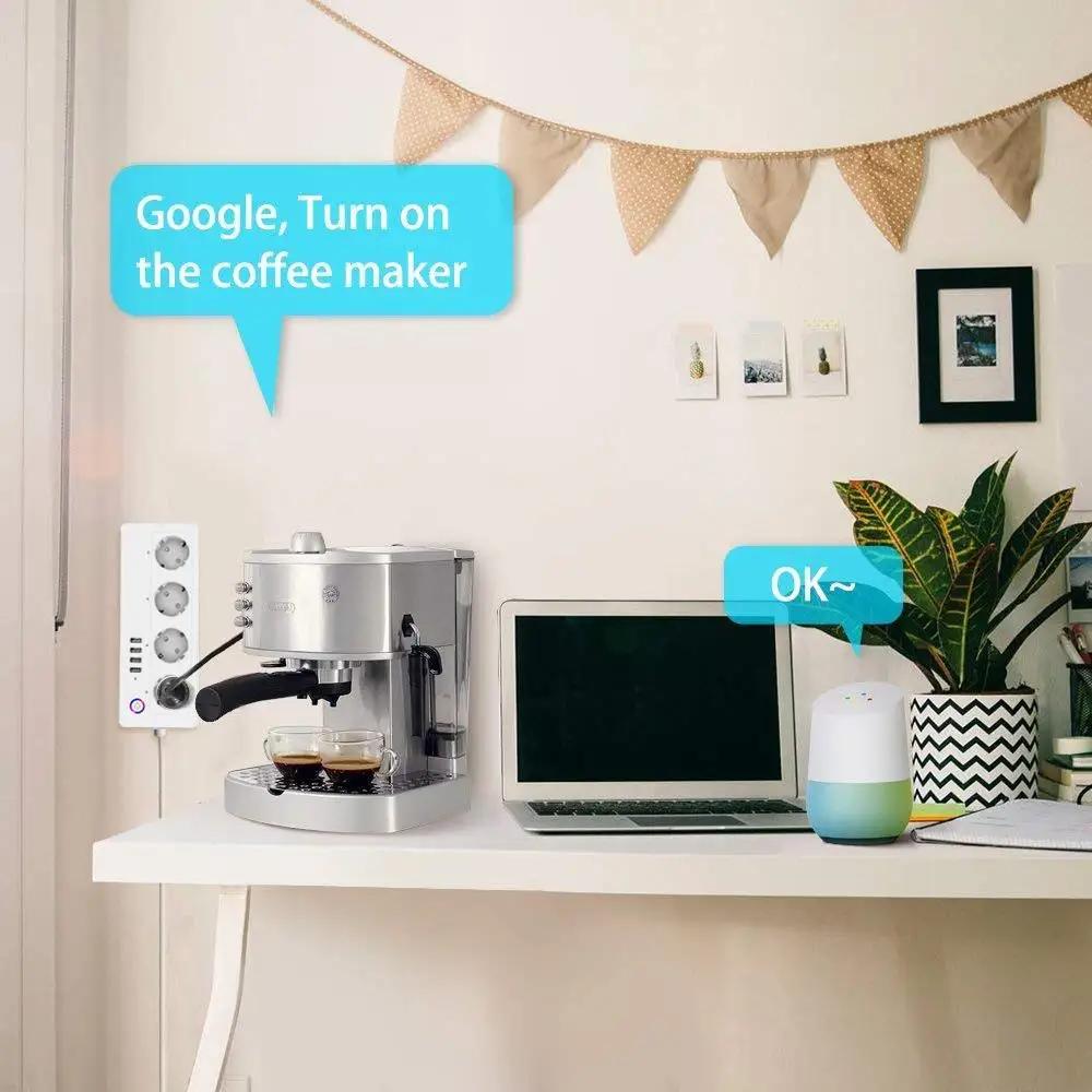 Melery Tuya Wifi Smart Strømskinne EU US Brasil UK Australsk Plugg Stikkontakt USB Ladeuttak Fjernstyrt av Alexa Dot Google Home Kontor