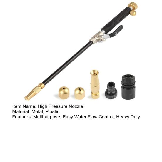 High Pressure Hose Nozzle, Heavy Duty Garden Hose Nozzle, Pressure Washer Attachment Booster Nozzle for Cat Washing Driveways Patio Cleaning