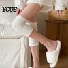 Comfortable Fuzzy Boot Liners Thickened Thermal Knee Sleeve for Women, Winter Warm Coral Fleece Leg Warmers, Breathable Stockings Pads Skiing Cycling