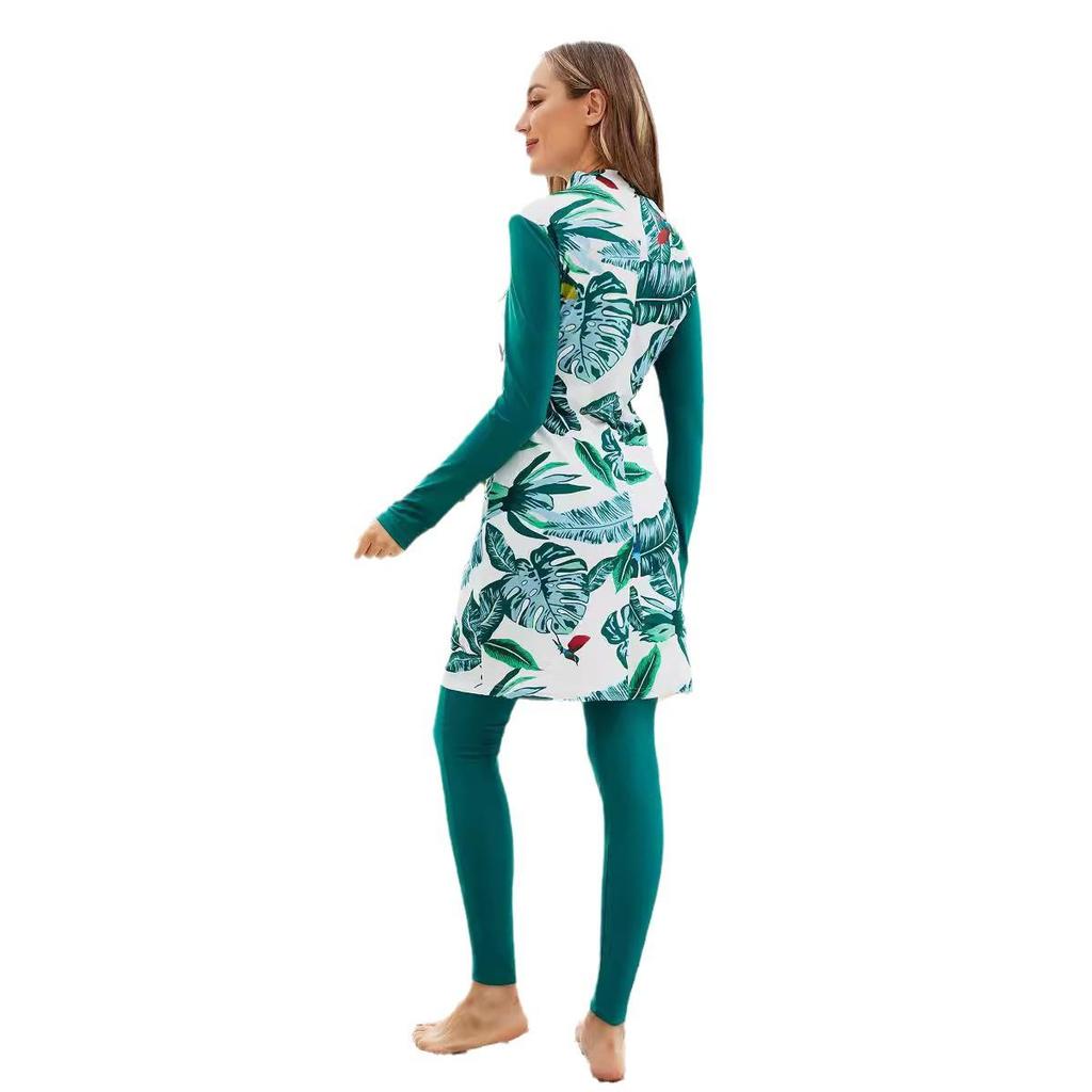 Southeast Asian Muslim Modest Swimwear Set: Four-Piece Full Coverage with Sun Protection