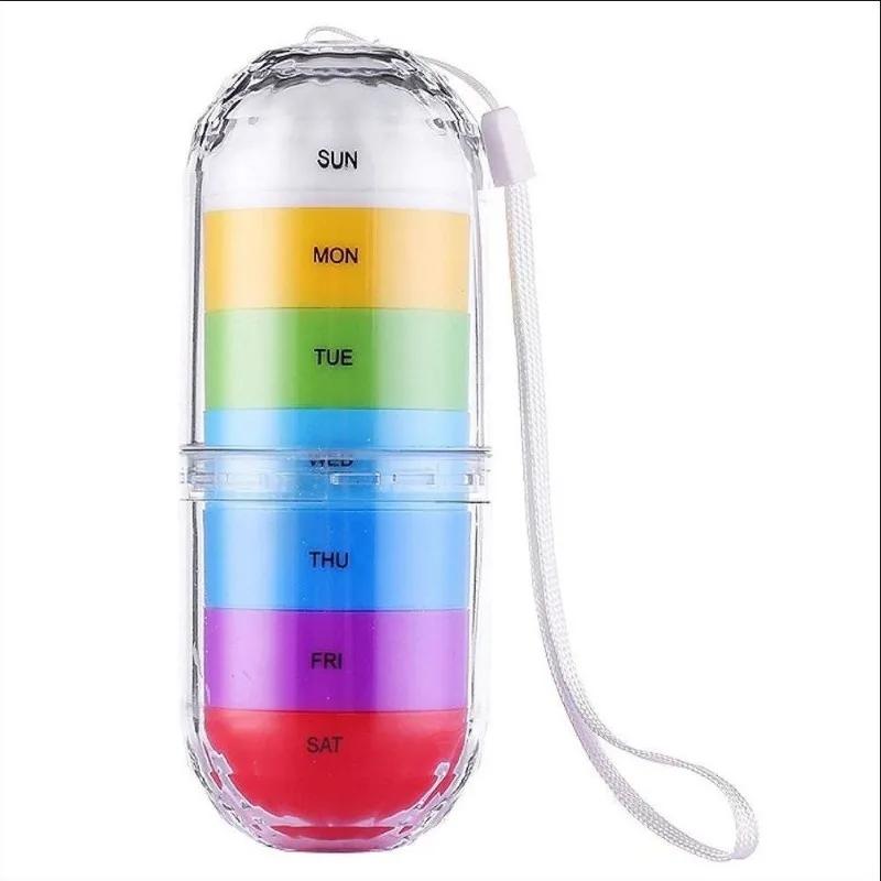 

Weekly 7 Day Pill Organizer Portable Pill Box Waterproof Medicine Travel Pill CaseContainer Mini Organizer Case 7 Grids Seal New