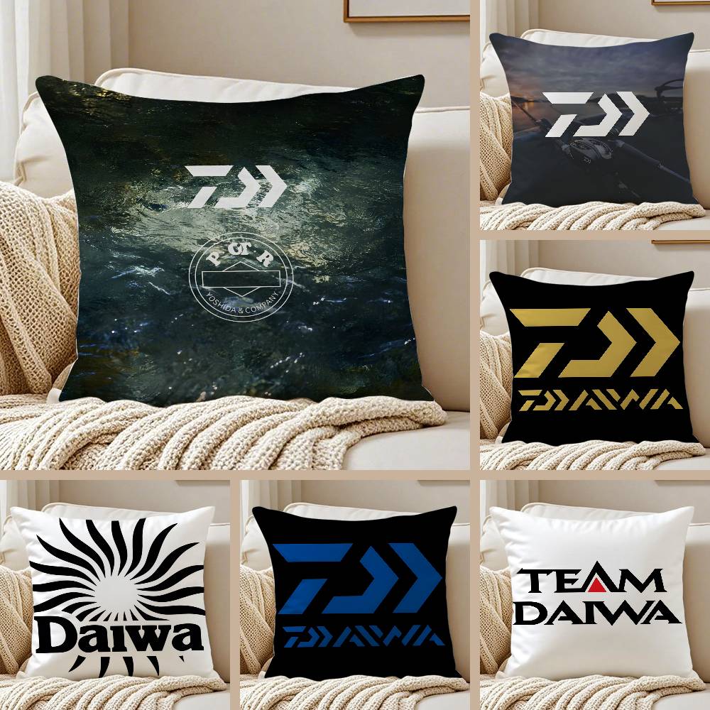 Cool DuckDAIWAAWARE For Fishing Art Pillow Case Anti-dustmite Pillowcase Invisible Zipper Silky Short Plush Sofa Cushion Cover