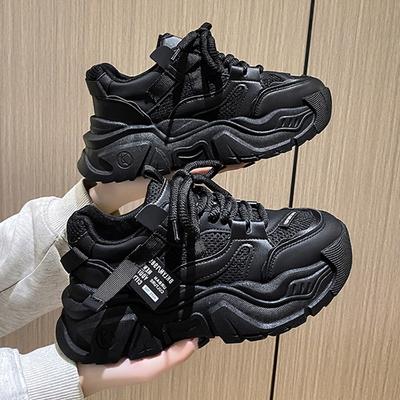 Popularne w internecie buty taty damskie 2025 nowe wiosenne buty na platformie 5 cm podwyższenie małe damskie buty lekkie buty sportowe