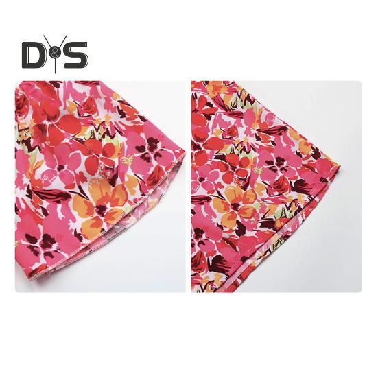 Dámské plážové šaty mimo ramena Barevný potisk květin A-line Patchwork s volným lemem lemování bez zad Krátké rukávy letní prázdninový styl midi šaty