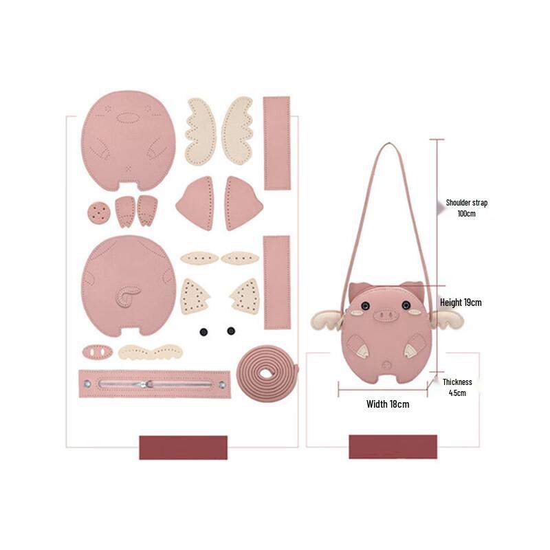 REWELL DIY Little Flying Pig Shoulder Bag Sewing Kit