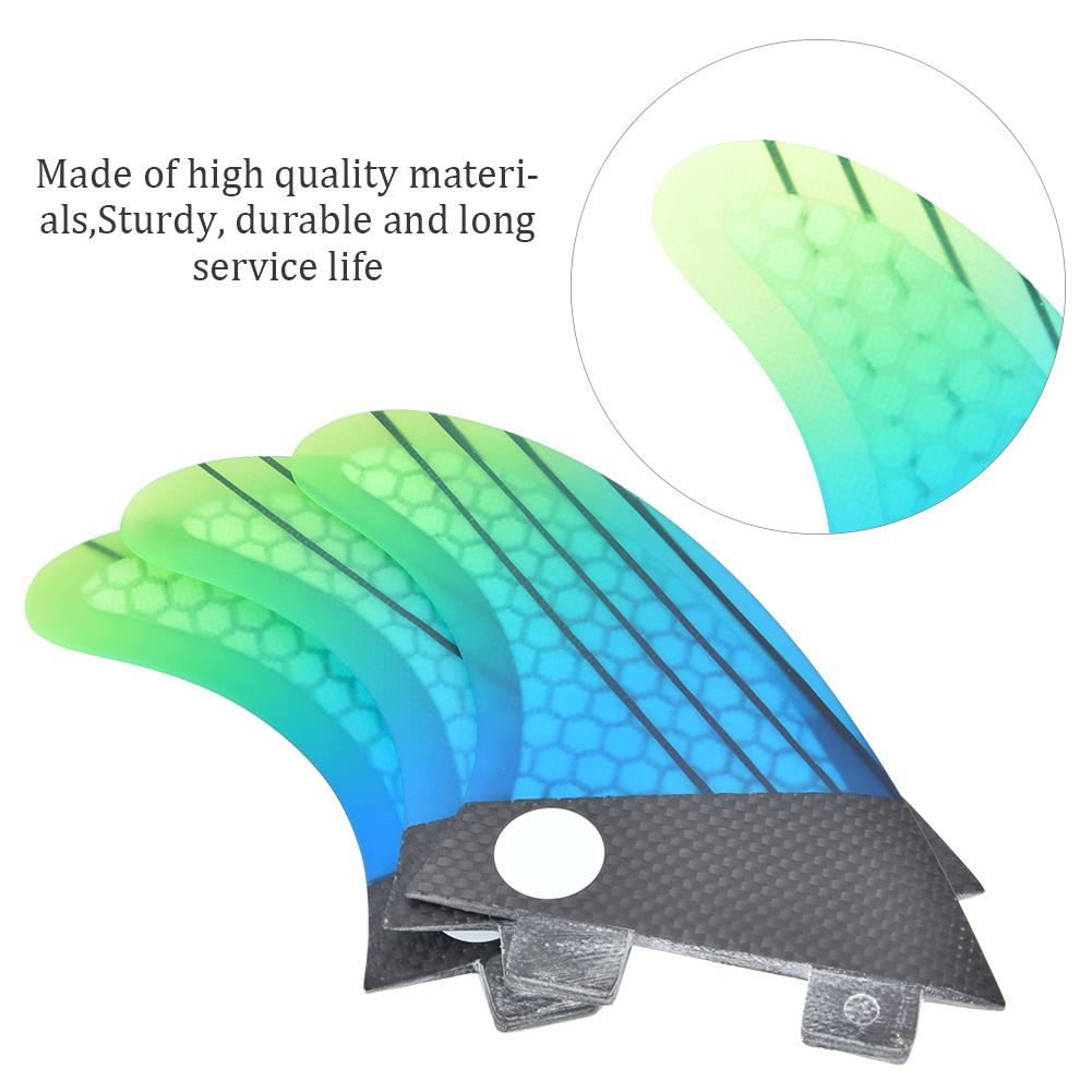 Fiberglass FCS G5 Stylish Blue Green Gradient Surfboard Tail Fin Flexible Surfing Accessory