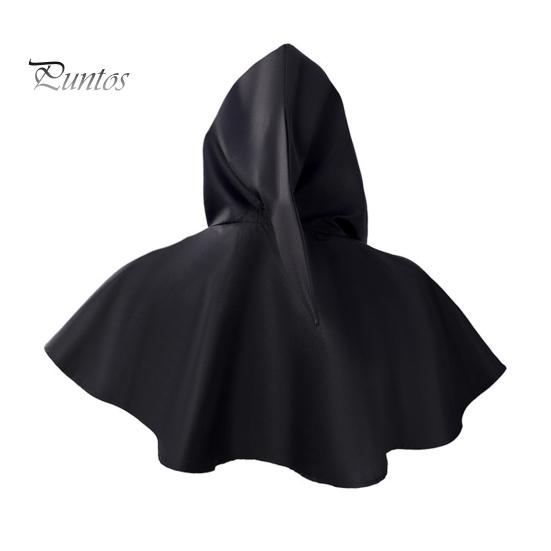 Halloween Cape Hood Middelalder Death Hat Ensfarget Retro mørk stil Cosplay kostyme Sceneshow Performance Sjal Cap