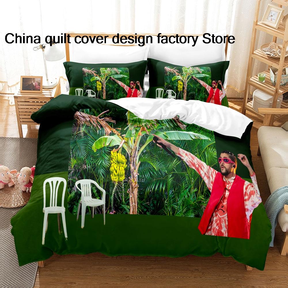 

Bad Bunny Debi Tirar Mas Fotos Bedding Set Single Twin Full Queen King Size Bed Set Adult Kid Bedroom Duvetcover Sets parure EU Single(135x200cm)